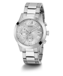 U0668G7 GUESS Mens 45mm Silver-Tone Chronograph Dress Watch alternate image