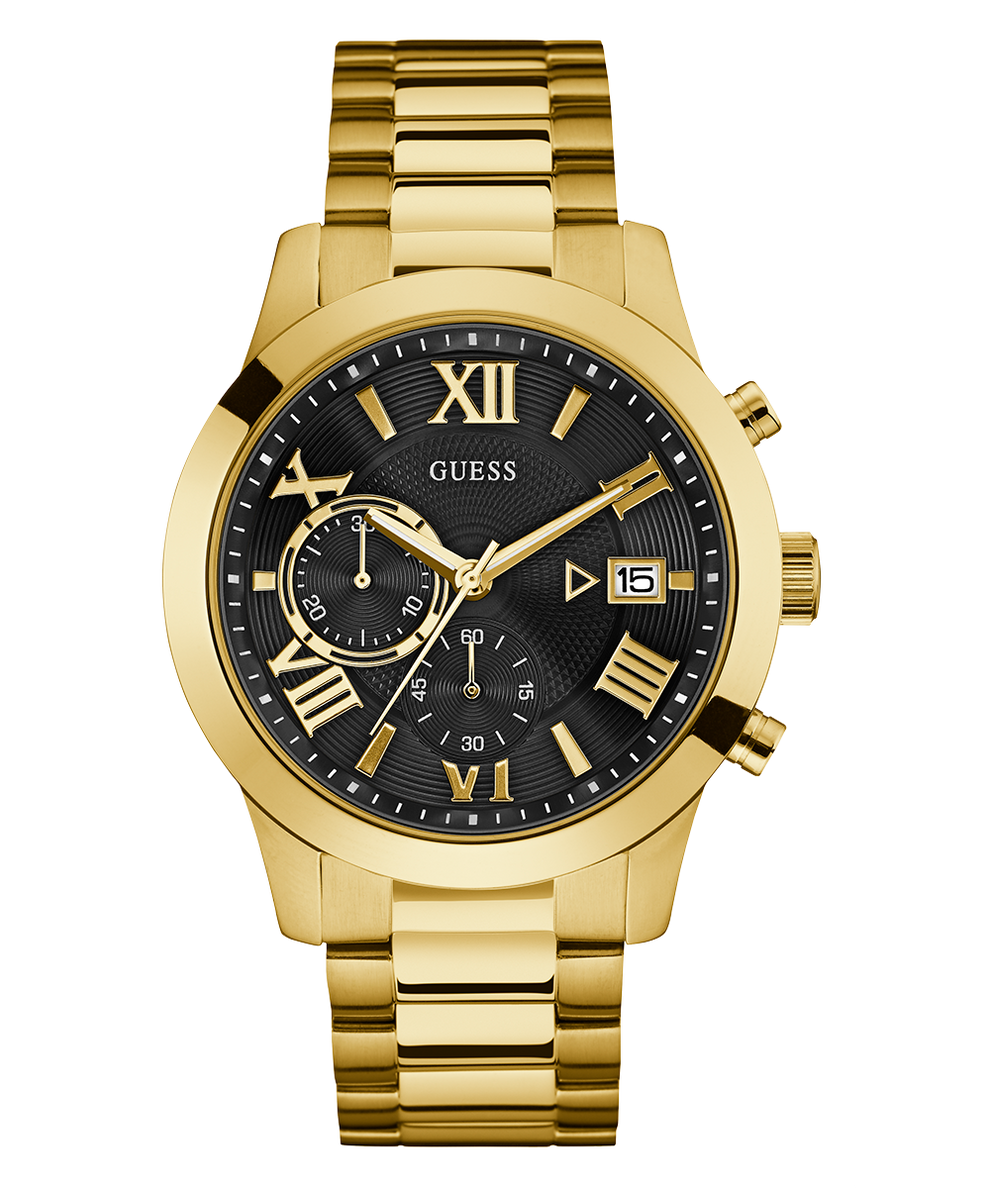 U0668G8 GUESS Mens 45mm Gold-Tone Chronograph Dress Watch primary image