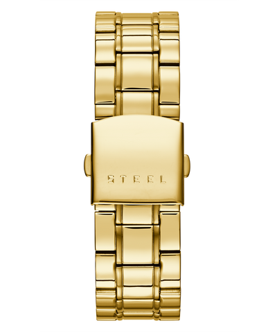 U0791G2 GUESS Mens 43mm Gold-Tone Day/Date Dress Watch strap image