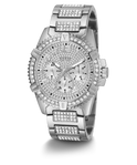 U0799G1 GUESS Mens 48mm Silver-Tone Multi-function Sport Watch alternate image