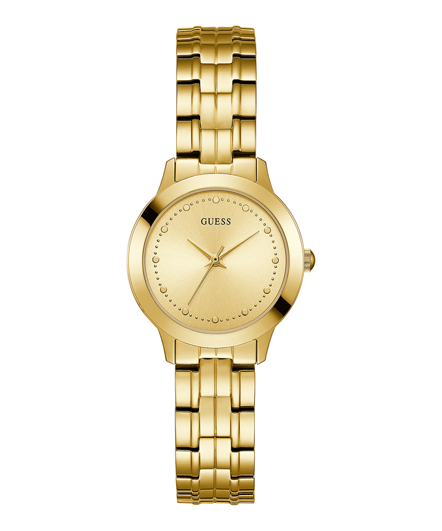 U0989L2 GUESS Ladies 30mm Gold-Tone Analog Dress Watch primary image