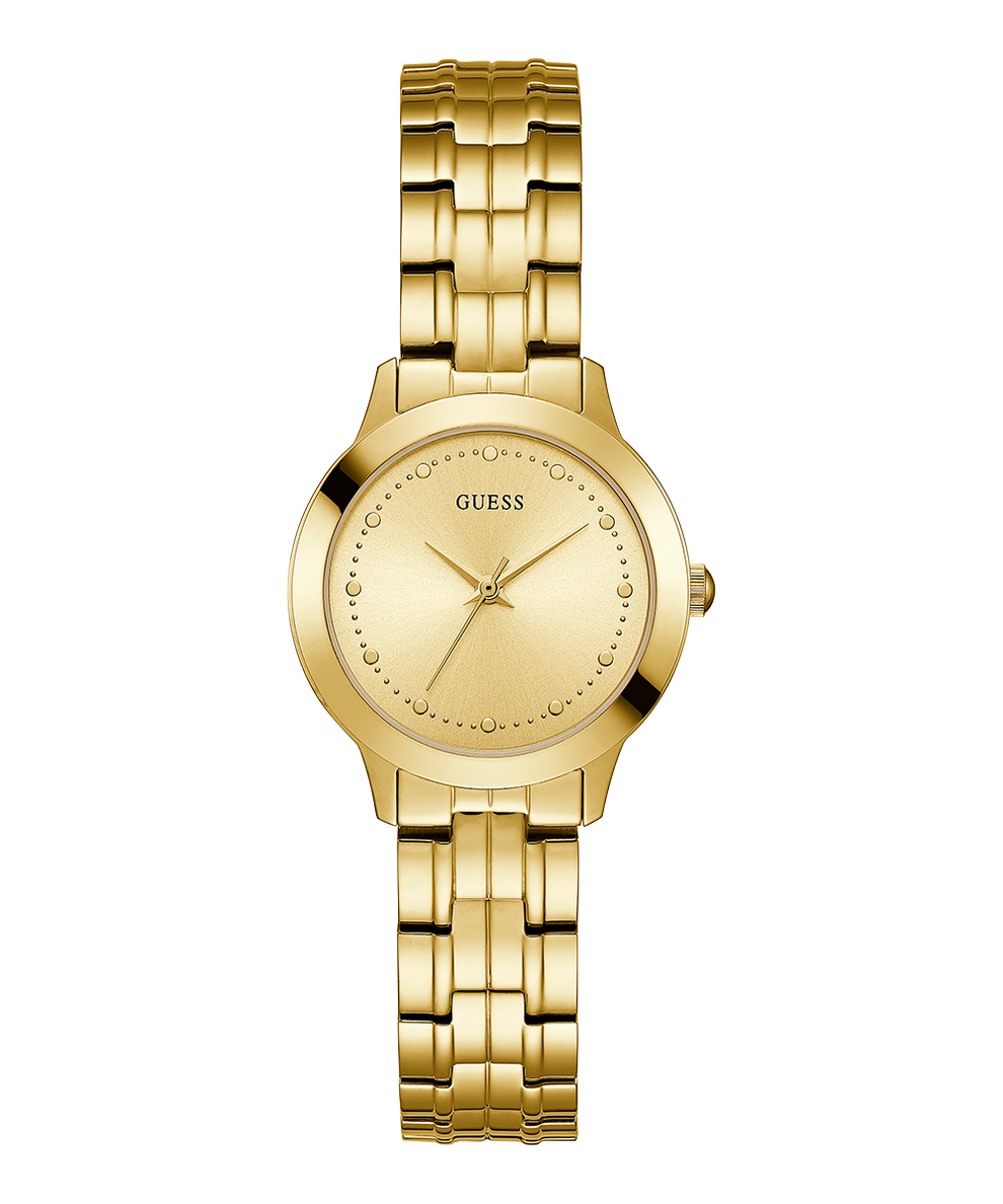 U0989L2 GUESS Ladies 30mm Gold-Tone Analog Dress Watch primary image