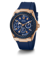 U1049G2 GUESS Mens 45mm Blue & Rose Gold-Tone Multi-function Sport Watch alternate image