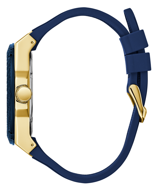 GUESS Mens Blue Gold Tone Multi-function Watch U1049G9 GUESS