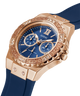 U1053L1 GUESS Ladies 39mm Blue & Rose Gold-Tone Multi-function Sport Watch caseback (with attachment) image lifestyle