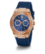 U1053L1 GUESS Ladies 39mm Blue & Rose Gold-Tone Multi-function Sport Watch alternate image