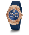 GUESS Ladies Blue Rose Gold Tone Multi function Watch U1053L1 GUESS Watches US