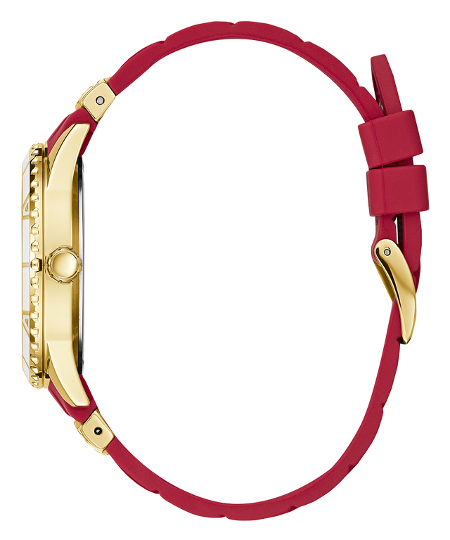 U1157L2 GUESS Ladies 38mm Red & Gold-Tone Multi-function Sport Watch profile image