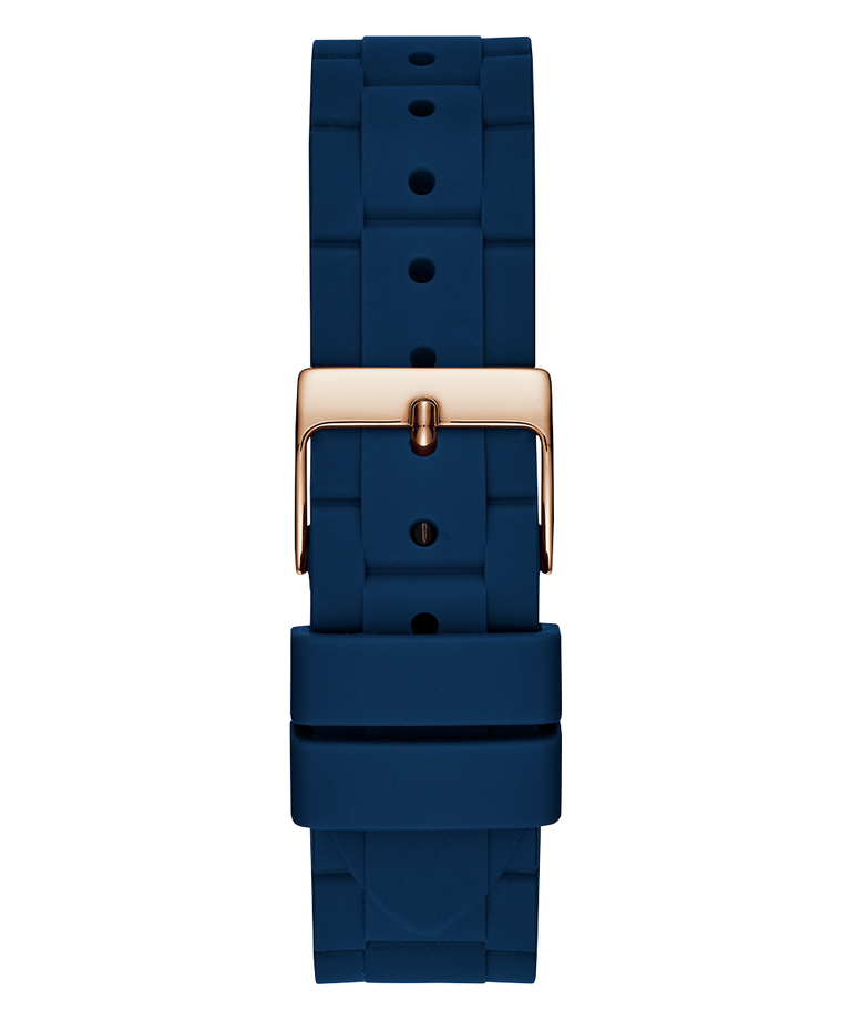 U1157L3 GUESS Ladies 38mm Blue & Rose Gold-Tone Multi-function Sport Watch strap image