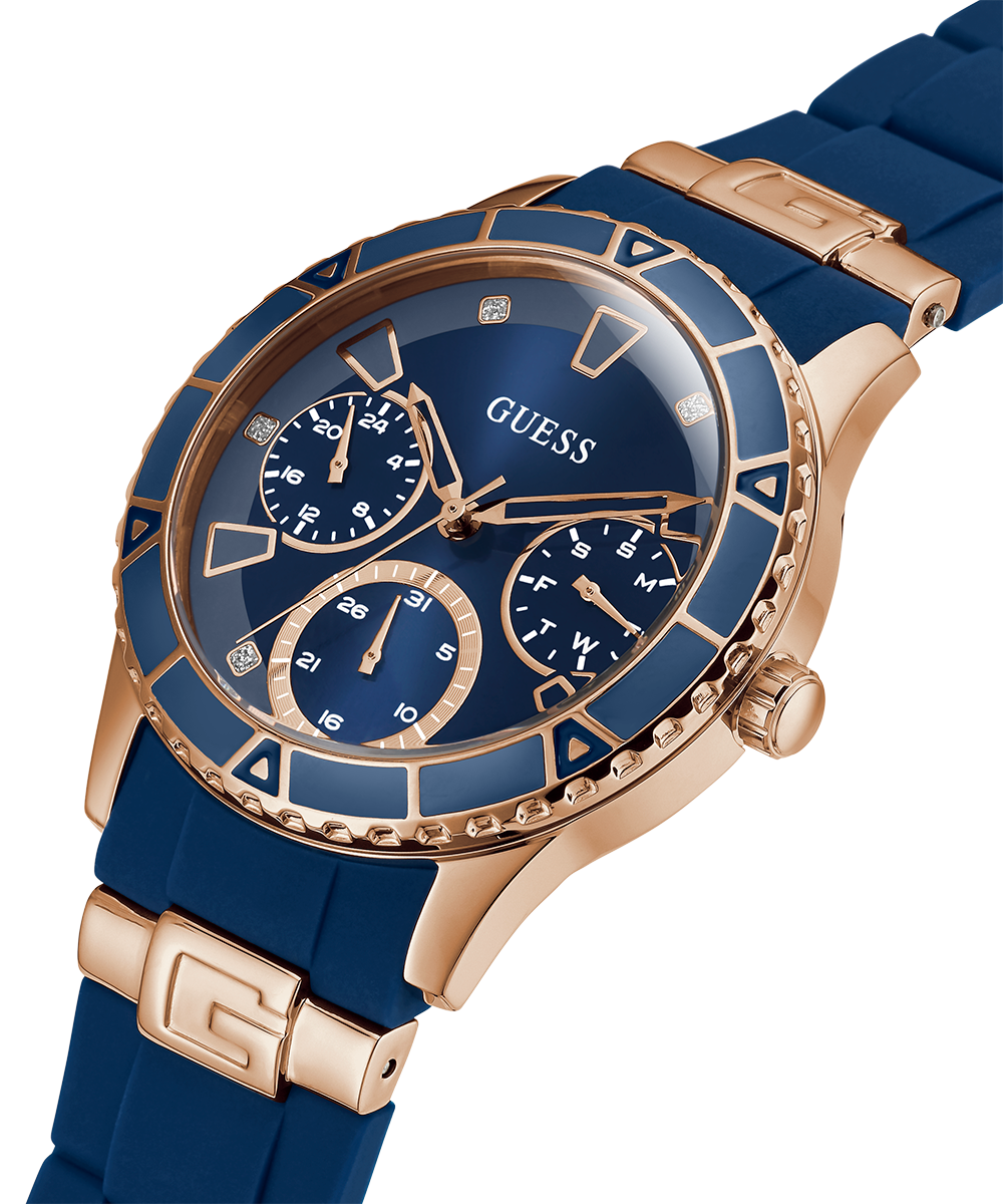 Dark Silver-Tone and Blue Multifunction Watch | GUESS