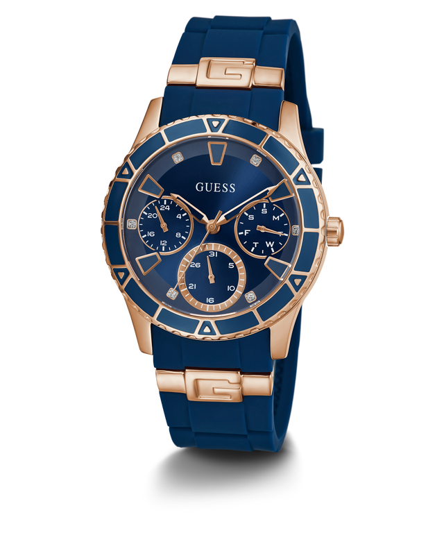 U1157L3 GUESS Ladies 38mm Blue & Rose Gold-Tone Multi-function Sport Watch alternate image