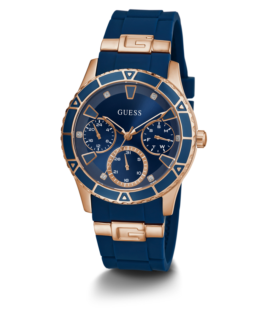 Guess blue 2025 strap ladies watch