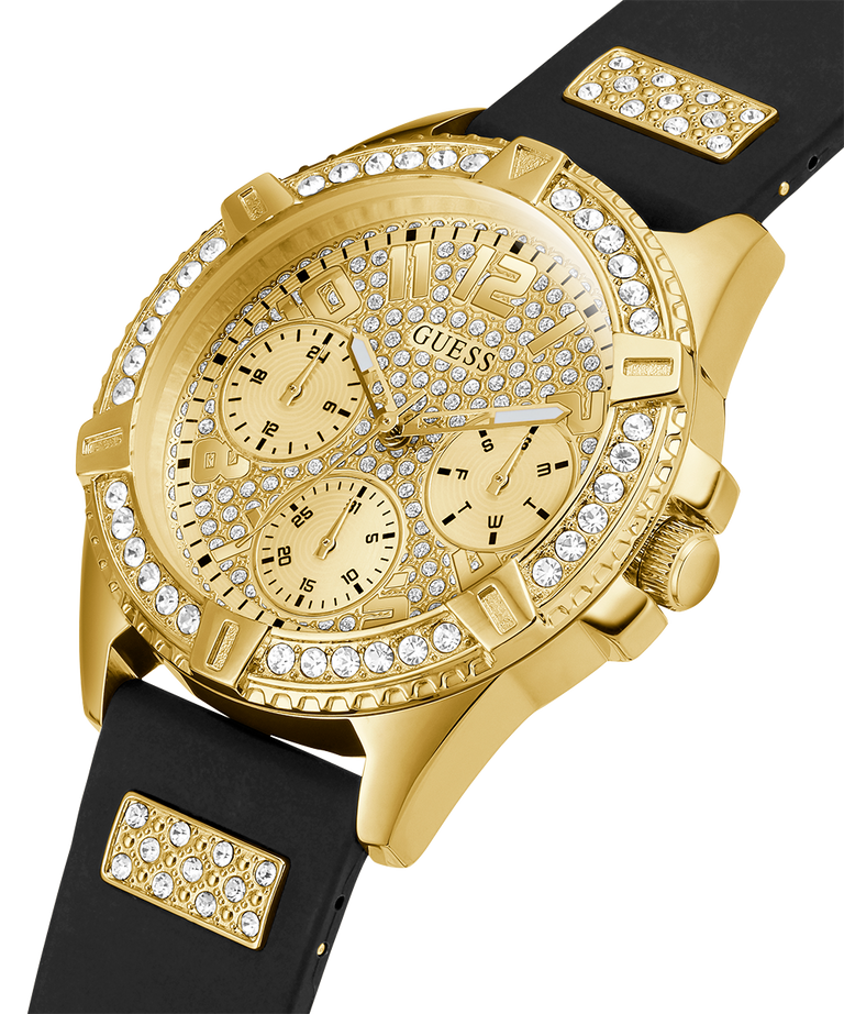 U1160L1 GUESS Ladies 40mm Black & Gold-Tone Multi-function Sport Watch caseback (with attachment) image lifestyle