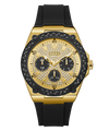 U1257G1 GUESS Mens 45mm Black & Gold-Tone Analog Sport Watch primary image