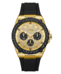 U1257G1 GUESS Mens 45mm Black & Gold-Tone Analog Sport Watch primary image