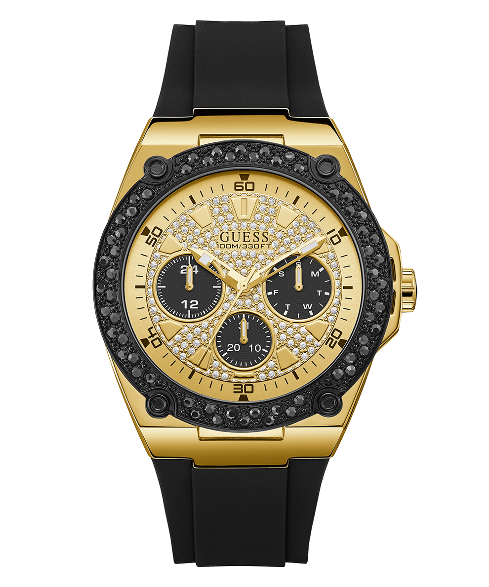 GUESS Mens Black Gold Tone Analog Watch U1257G1 GUESS Watches US