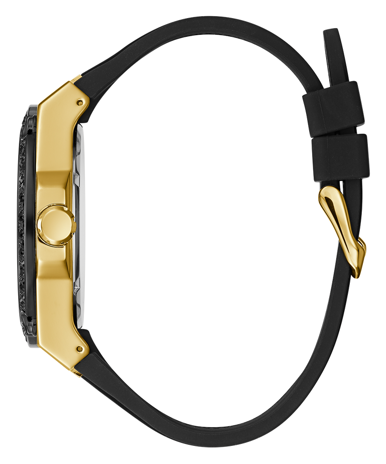 U1257G1 GUESS Mens 45mm Black & Gold-Tone Analog Sport Watch profile image