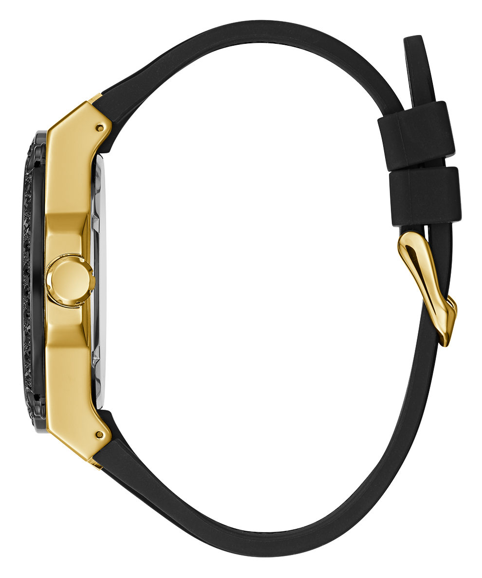 U1257G1 GUESS Mens 45mm Black & Gold-Tone Analog Sport Watch profile image