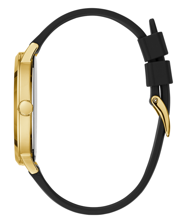 GUESS Mens Black Gold Tone Analog Watch GUESS Mens Black Gold Tone Analog Watch