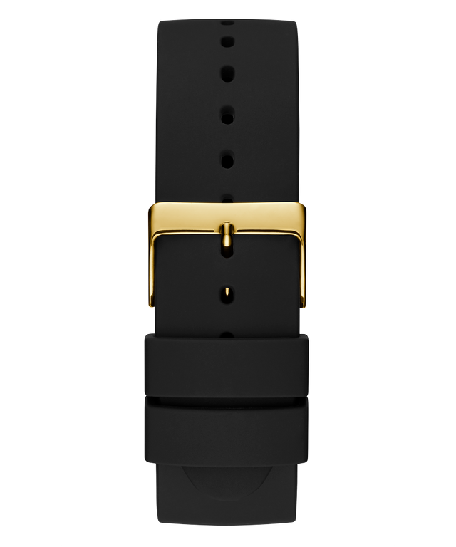 U1264G1 GUESS Mens 44mm Black & Gold-Tone Analog Dress Watch strap image