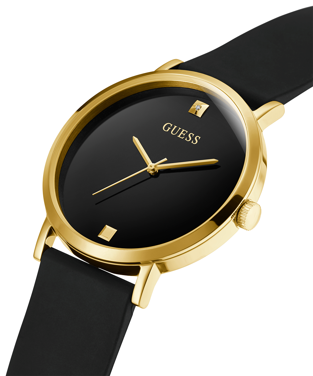 Gold-Tone and Black Analog Watch | GUESS Factory