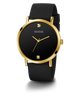 U1264G1 GUESS Mens 44mm Black & Gold-Tone Analog Dress Watch alternate image