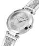 U1288L1 GUESS Ladies 36mm Silver-Tone Analog Dress Watch caseback (with attachment) image lifestyle