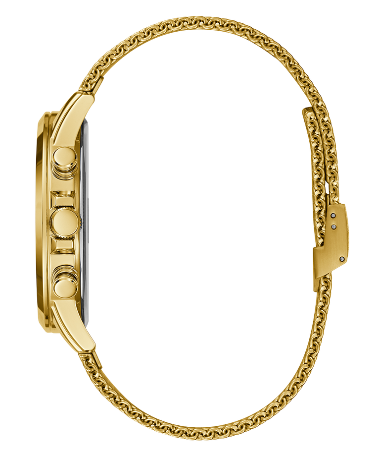 U1310G2 GUESS Mens 44mm Gold-Tone Multi-function Dress Watch profile image