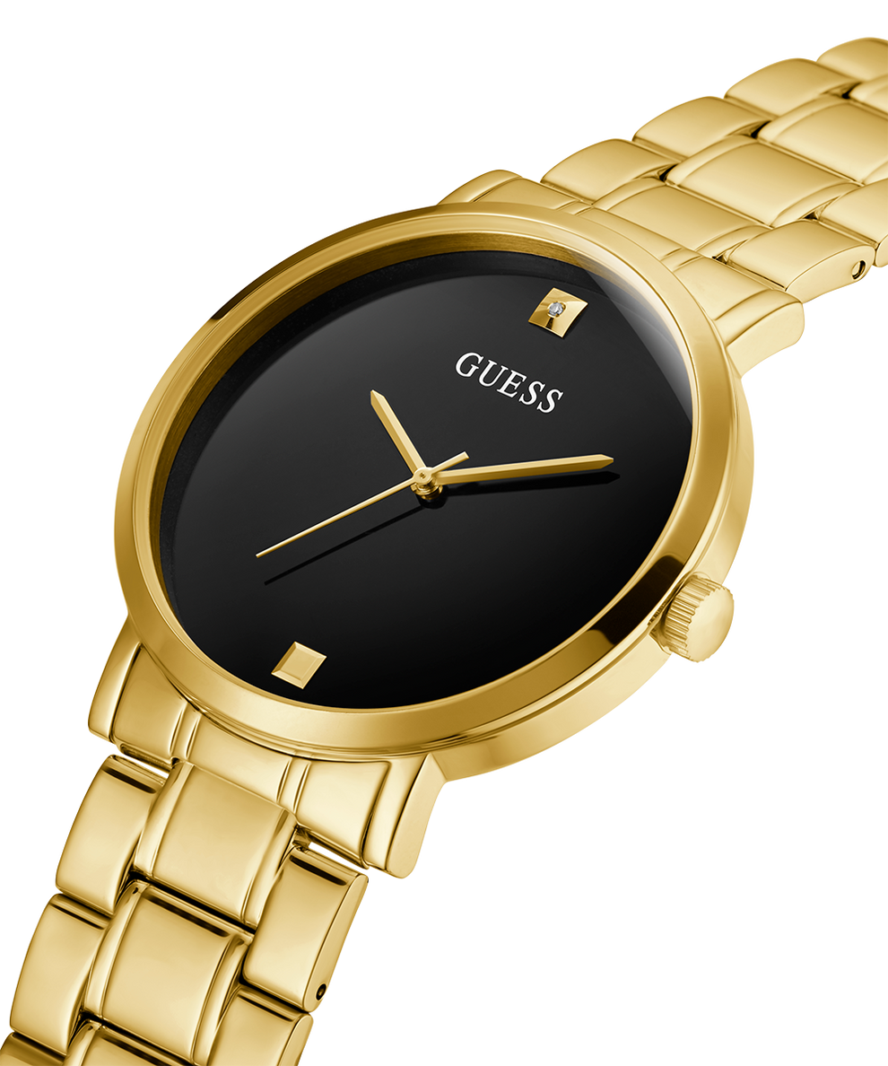 U1315G2 GUESS Mens 44mm Gold-Tone Analog Dress Watch caseback (with attachment) image lifestyle