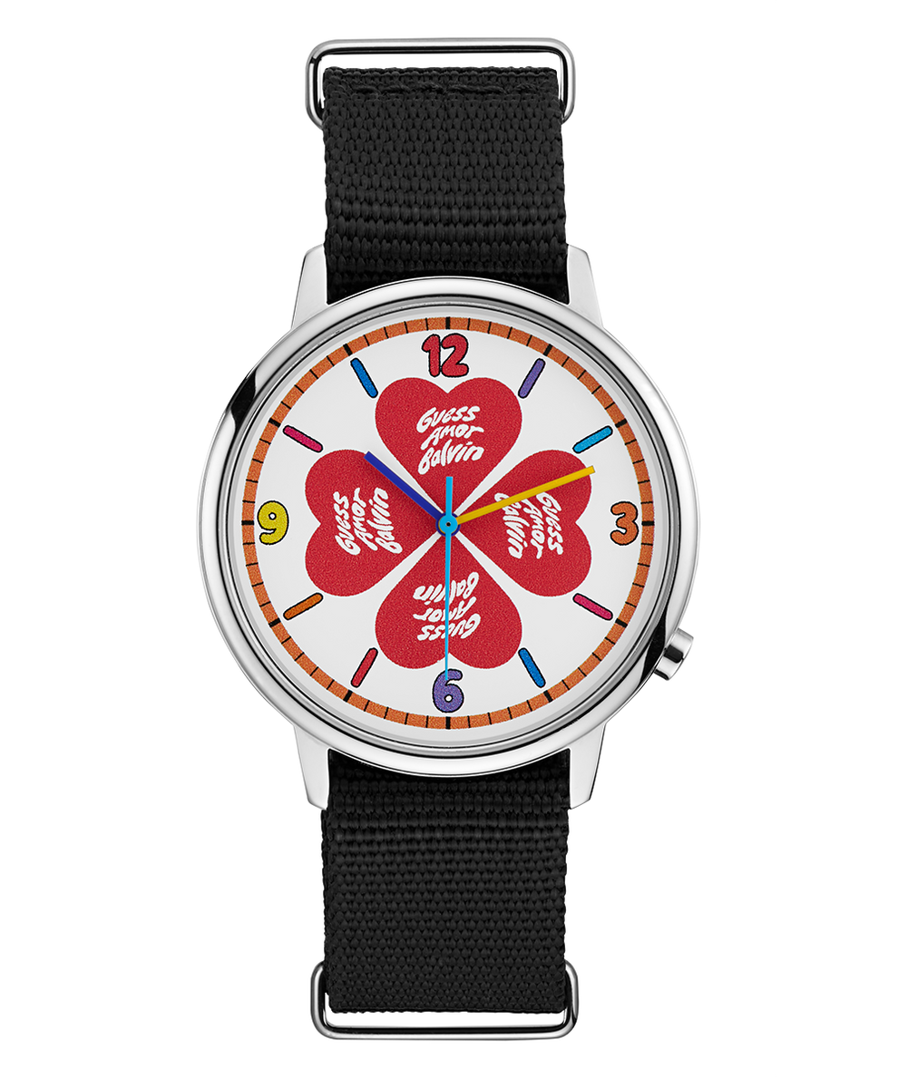 LIMITED EDITION J BALVIN X AMORE SILVER & NYLON STRAP WATCH