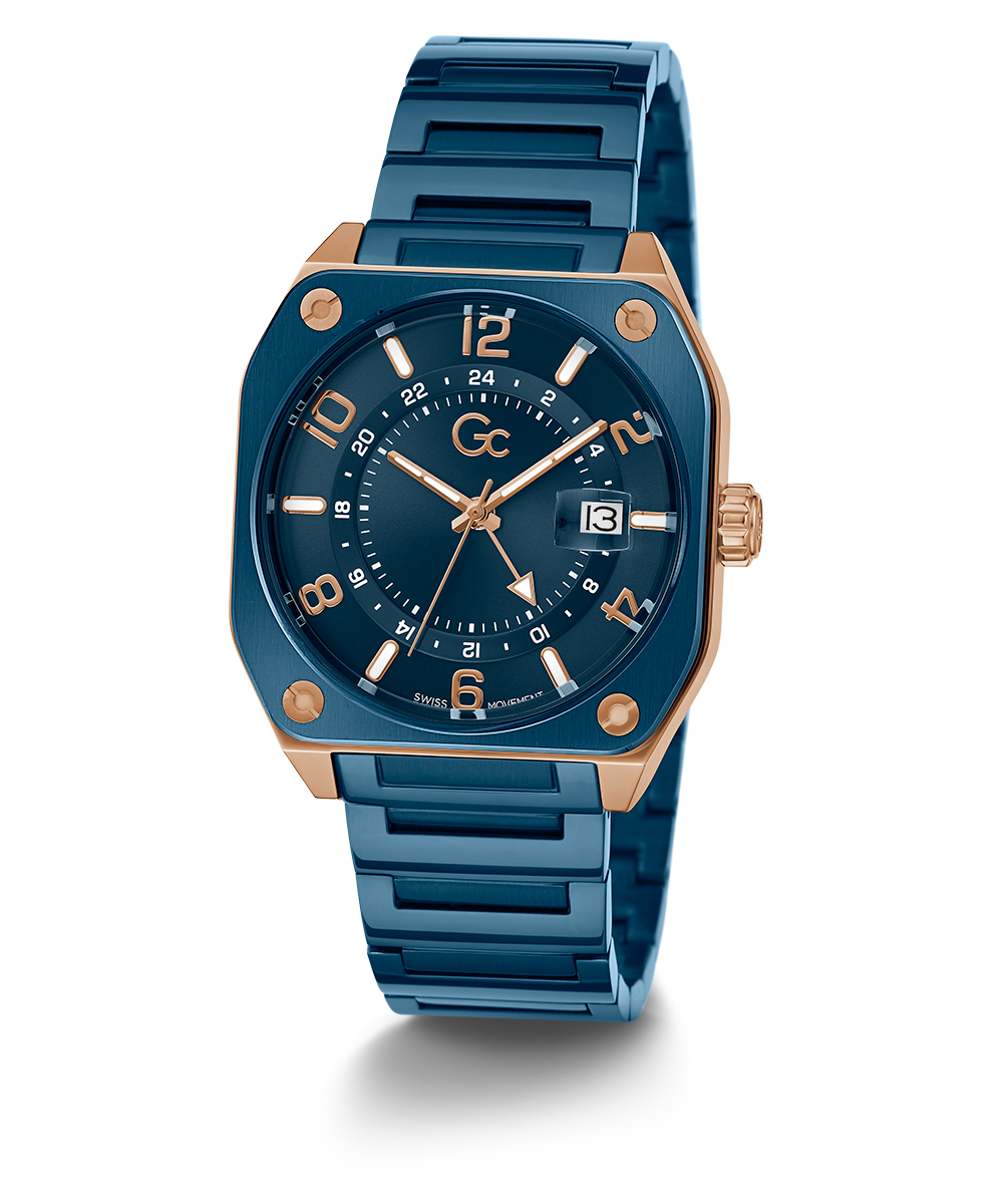 Gc Watches GC CABLESPORT - Chronograph watch - blue/rose gold-coloured/blue  - Zalando.de